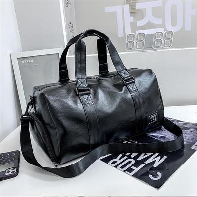 Men's PU Leather Portable Travel Bag - Large Capacity, Dry & Wet Separation, Short-Distance Luggage/Fitness Bag