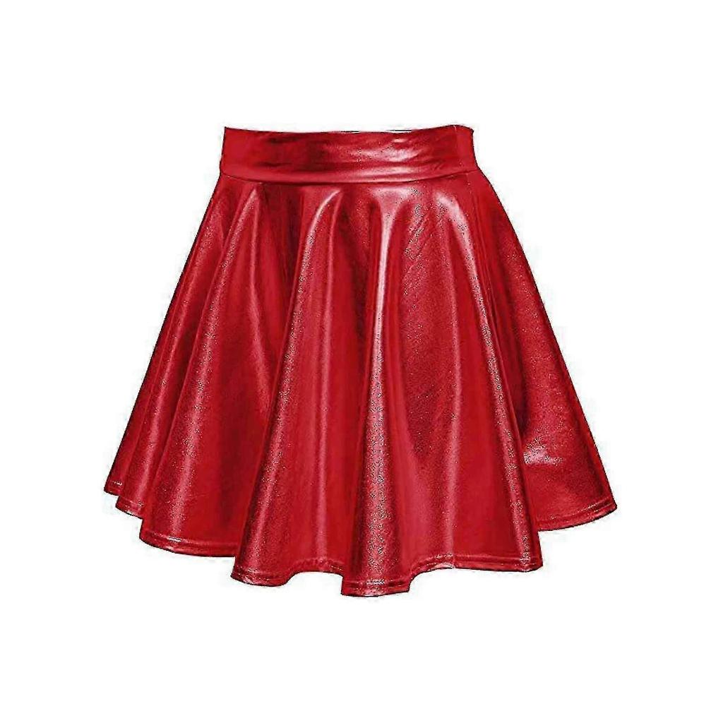 Women"s Metallic Pleated Skirt, Mini Skater Skirt-YuJia