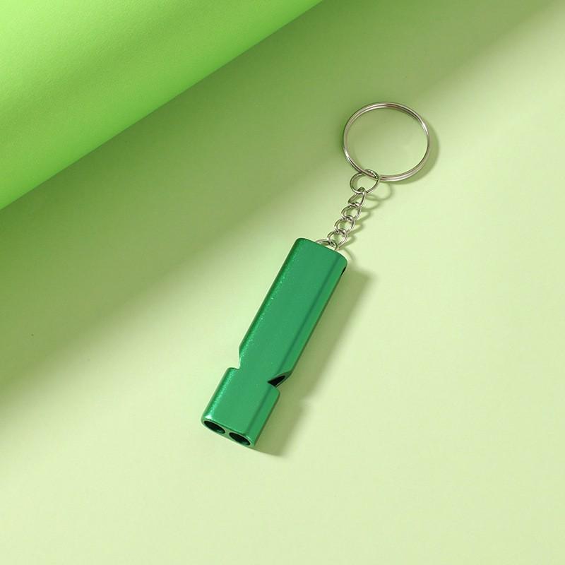 High-Frequency Dual/Single-Hole Aluminum Whistle with Lanyard for Outdoor Survival
