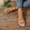 Fashion 2025 New Summer Women's Flat Sandals Fashion Set Wear Women's Sandals Trend Comfortable Non-slip Beach Shoes Sandalias Mujer