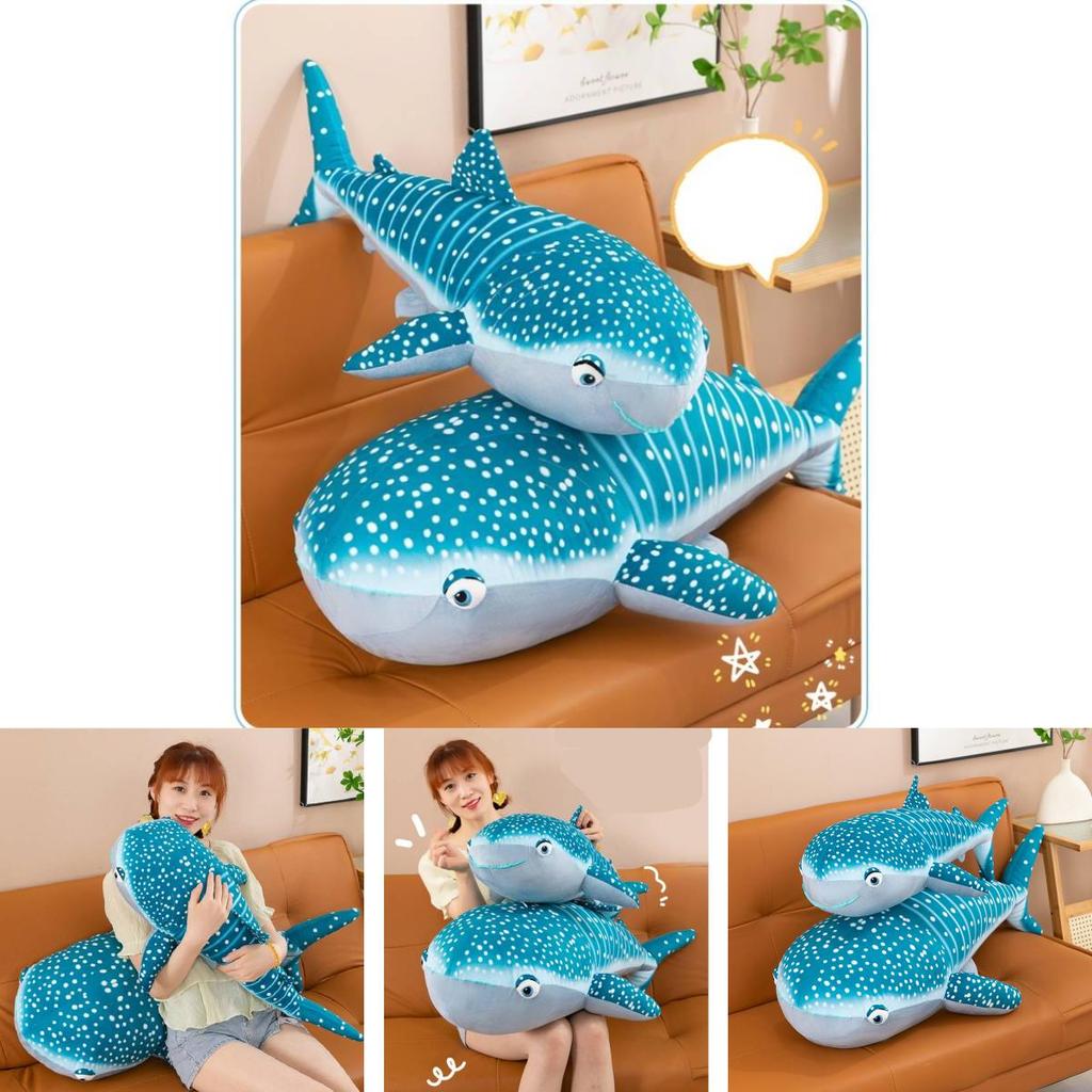 Animal de Pelúcia Realista Tubarão Brinquedo Macio Boneca Baleia Azul Para Amantes do Oceano