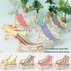 Mini 1/12 Dollhouse Chair Multicolors Summer Vacation Beach Chair  For OB11 Doll