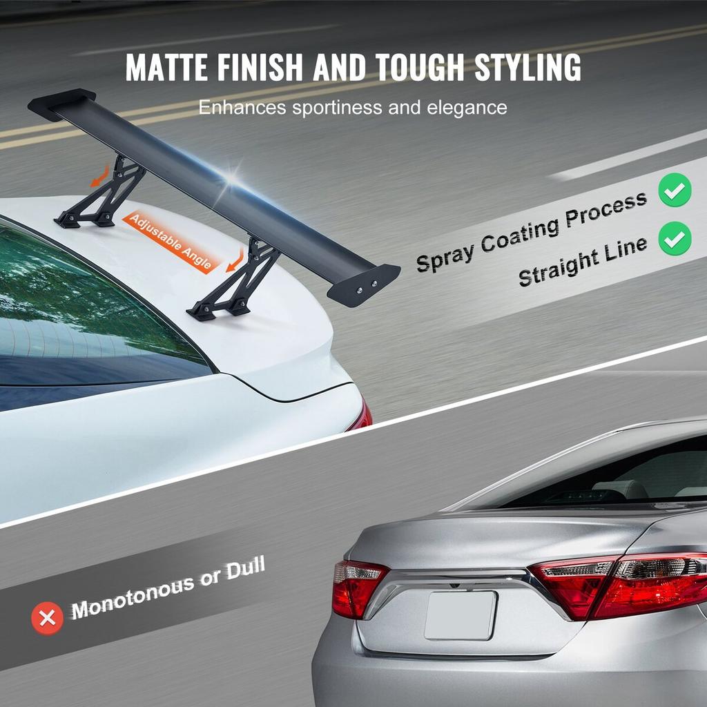 Universal Rear Spoiler GT Style Adjustable Trunk Wing Car Racing 43.3''
