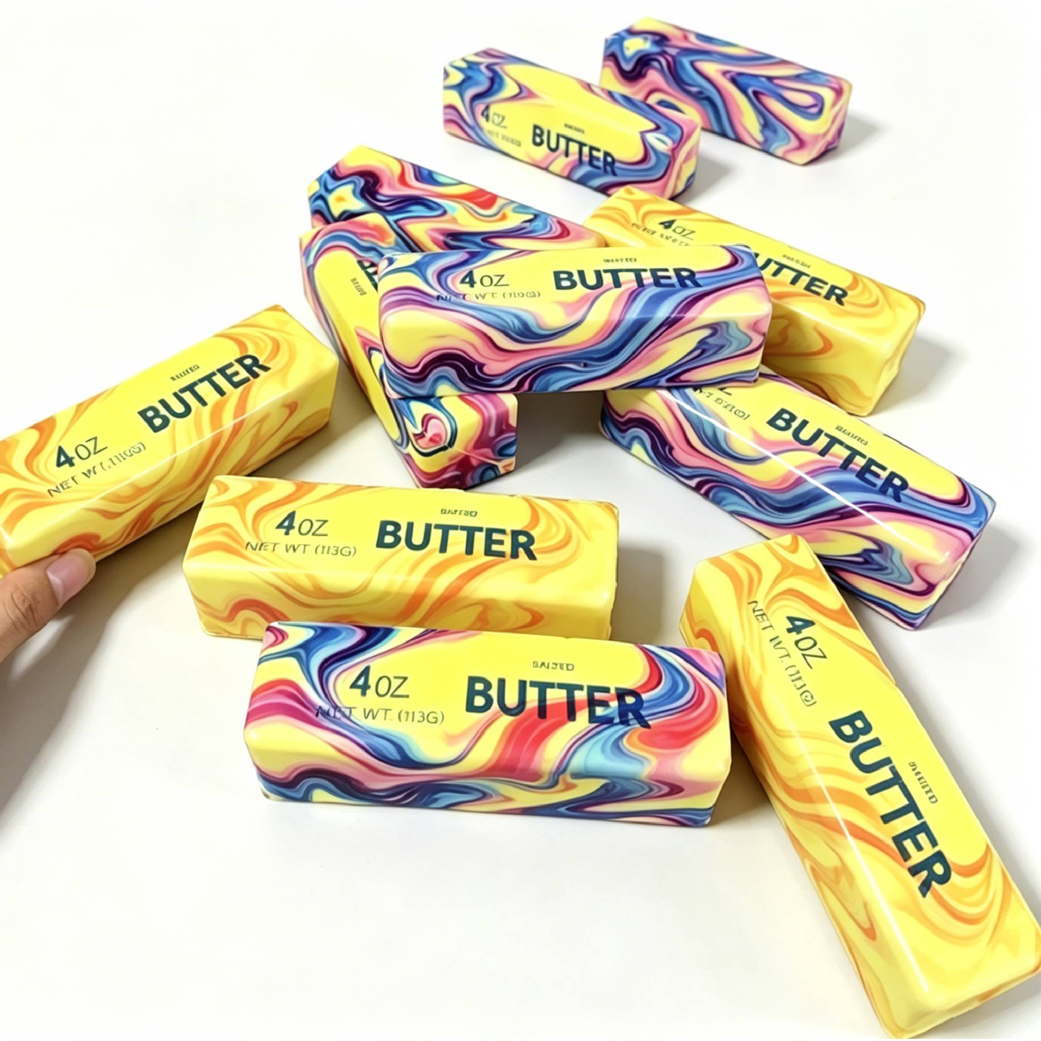 Kleurrijk Boter Squishy Simulatie Kaas Fidget Speelgoed Langzame Terugslag Stressverlichtende Ballen Bureau Ornamenten Verjaardag Kerstcadeau