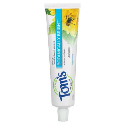 Natürliche Botanisch Aufhellende Zahnpasta, Fluoridfrei, Pfefferminze, 133G(4,7 Unzen)