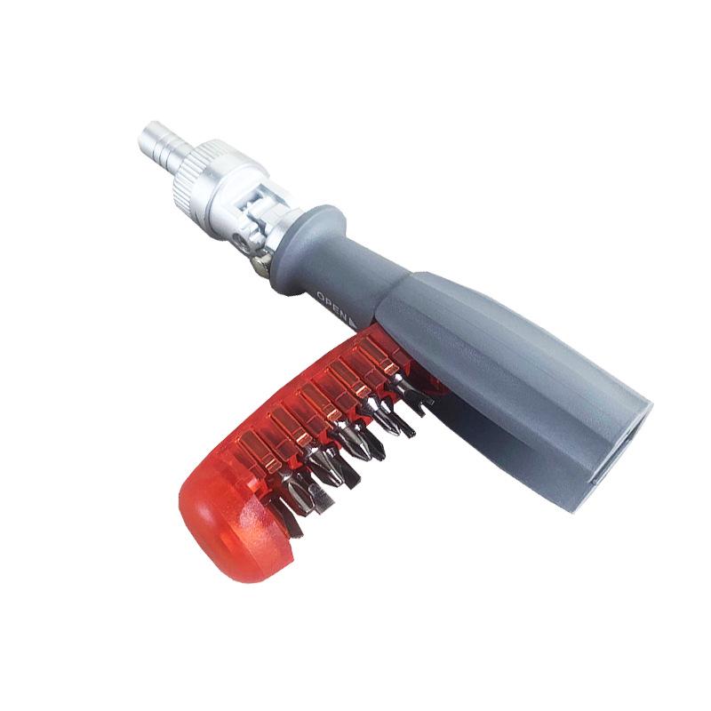 10-in-1 Multi-Angle Ratchet Screwdriver with Phillips/Flathead Bits & Chrome-Vanadium Steel 10-in-1 Multi-Angle
