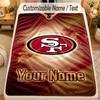 Flaneldecke San Francisco 49ers Benutzerdefinierter Name Text Personalisierte Weiche Warme Überwurfdecke Heimdekoration Geschenk