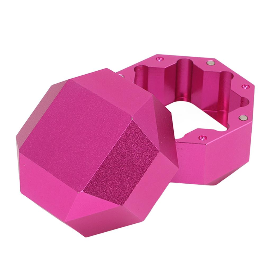 Octagonal Billiard Chalk Storage Box 2 Layer Aluminum Chalk Holder Billiard Accessories for Sports Pink
