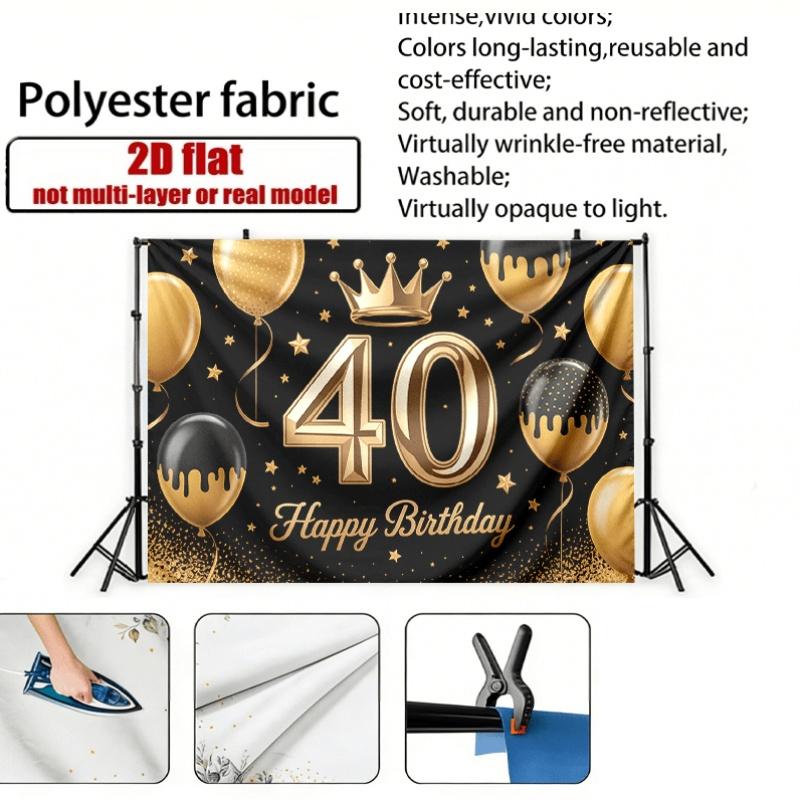 Party Backdrop 40Th Birthday Crown Flat Golden Balloons Multi Family Weddings Birthdays Photo Booth Decor Front Door Decor