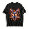 Cool Flame Sunglasses Rabbit Graphic Trendy Casual Tee Pure Cotton T-shirt