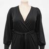 Tuta da Donna Taglie Forti Moda Temperamento Ampia Gamba Dritta Tinta Unita Cintura