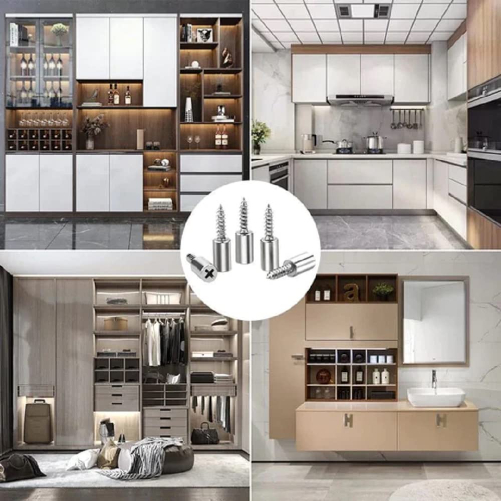 10PCS Integrated Self Tapping Screws Partition Brackets Fixing Screw for Wine Cabinet Glass Dragging Shelves Particle Brackets