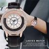 Fashion Ladies Rhinestone Quartz Watches Leather Strap Quicksand Crystal Casual Wrist Watch