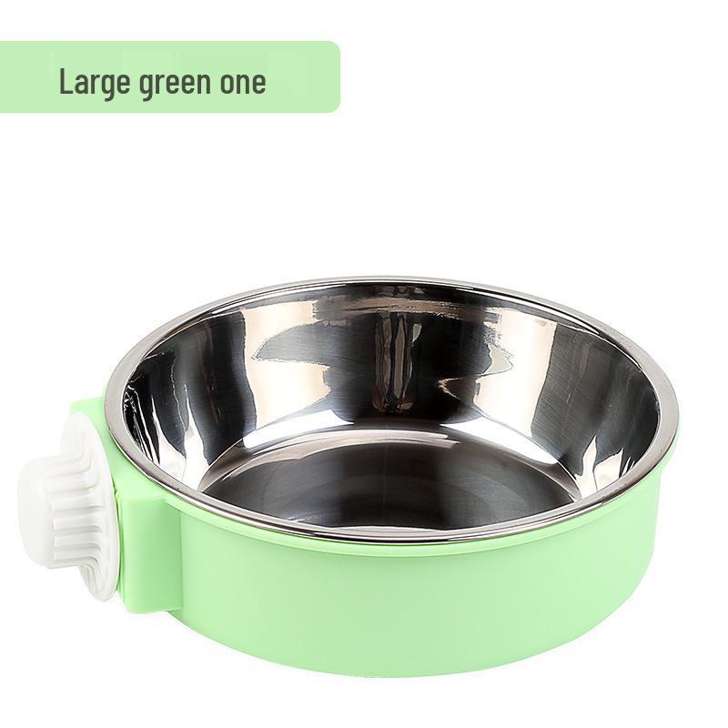 Stainless Steel Cat & Dog Hanging Bowl - Two-in-One Anti-Fall Design