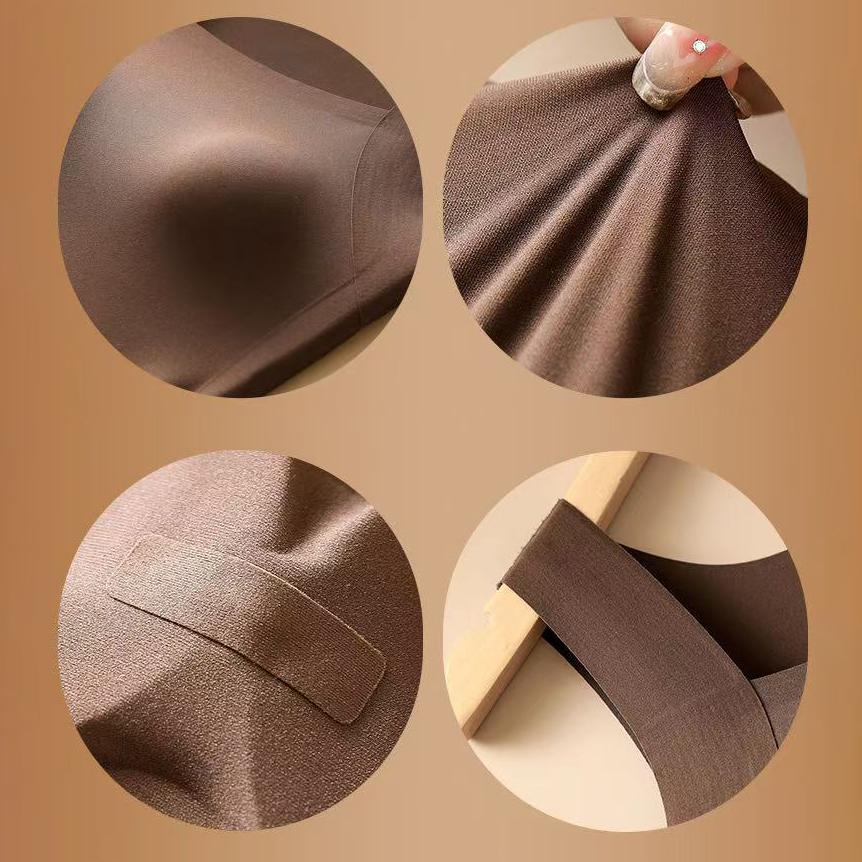 Women's Seamless Thermal Underwear Top with Fixed One-Piece Chest Pads Warm Vest for Autumn Winter Solid Slim Sleeveless Tops