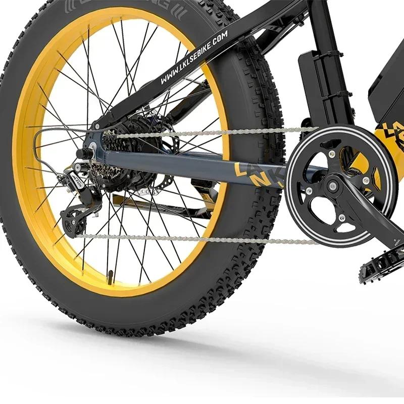 LANKELEISI RV700 Electric Bicycle 1000W Motor 48V16AH Battery Mountain Snow Electric Bike 26*4.0 Inch Fat Tire Off-Road E Bike