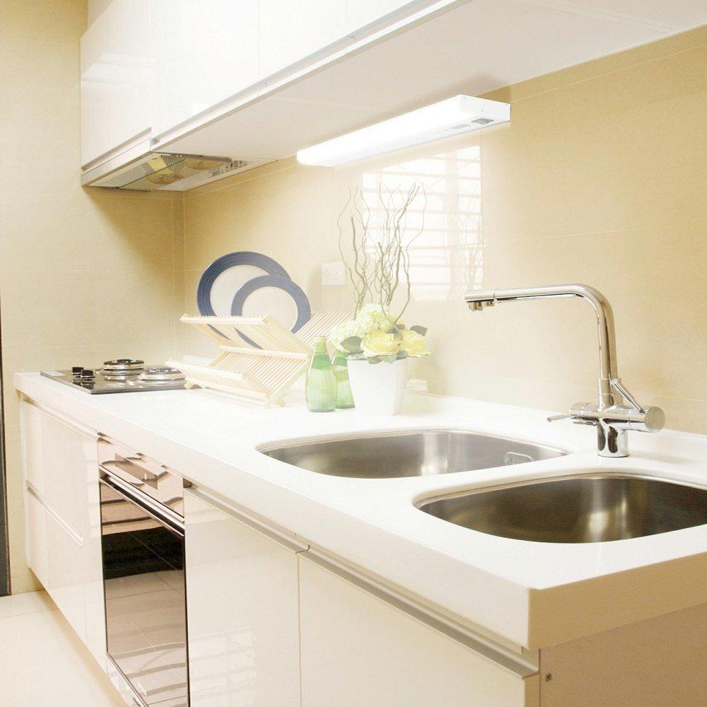 Iris Ohyama LED Kitchen Hand Light, Under-ShelfWall Mount, with Sensor, KTM6N-TKS, 45cm