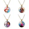 Charming Ariel Little Mermaid Time Gemstone Pendant Necklace Cartoon Princess Jewelry