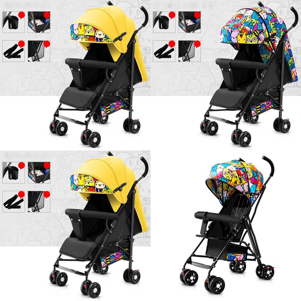 Carrinho de Bebê Versátil Leve Compacto Dobrável Tipo Guarda-Chuva Para Uso no Verão