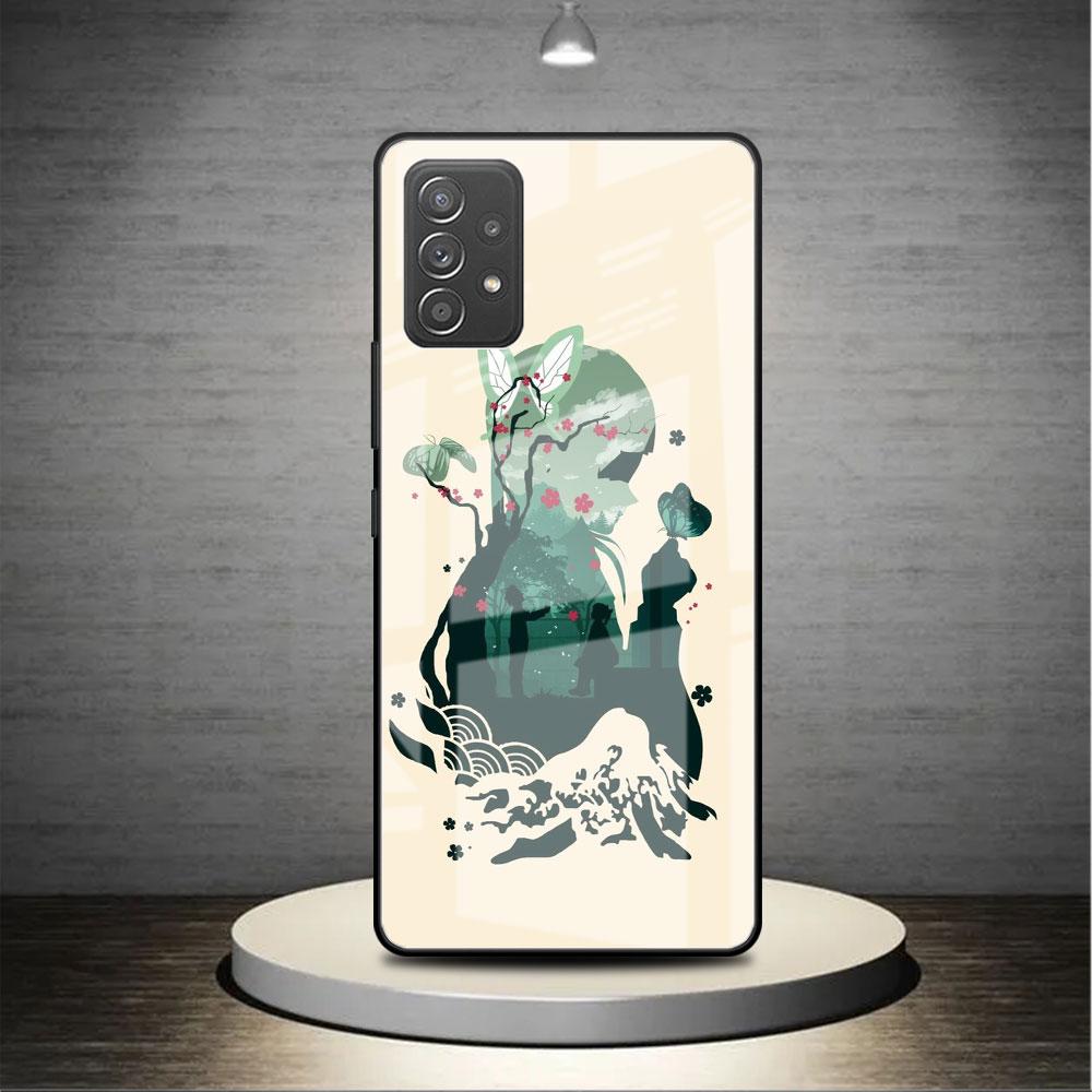 Glass Case For Samsung Galaxy A52 A71 A50 A51 A70 A21s A31 A72 A10 A12 A30 A22 5G Phone Cover Demon Slayer Anime