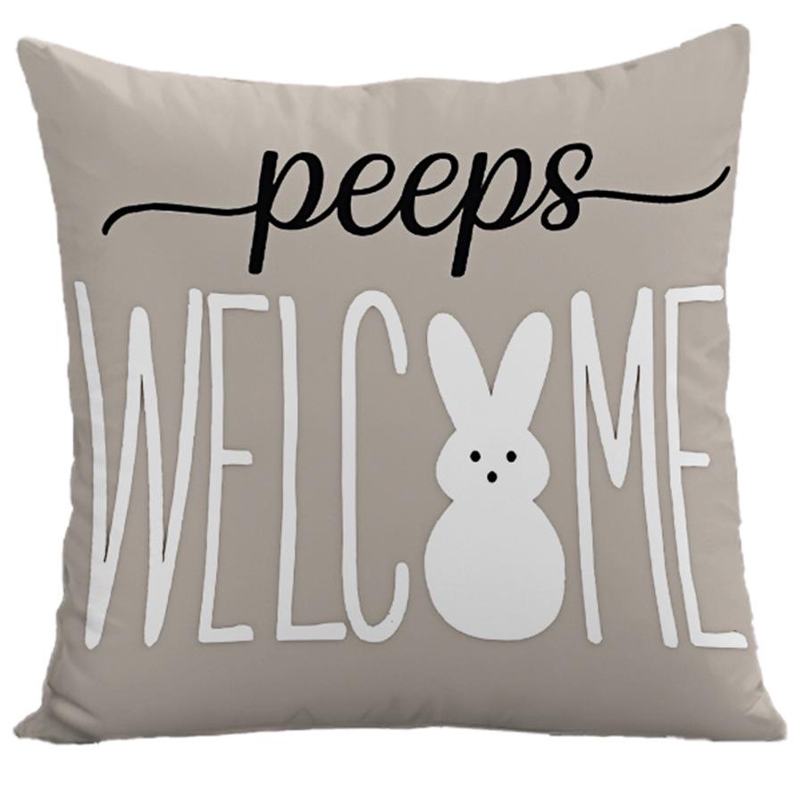 Nordic Holiday Rabbit Pillowcase - Short Plush Sofa & Bedroom Cushion Cover