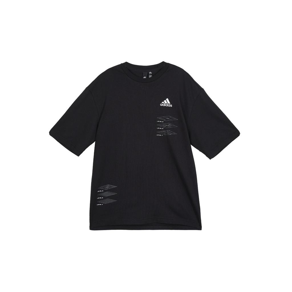 adidas Drop Shoulder Sleeve T Shirt Men's Black H40191
