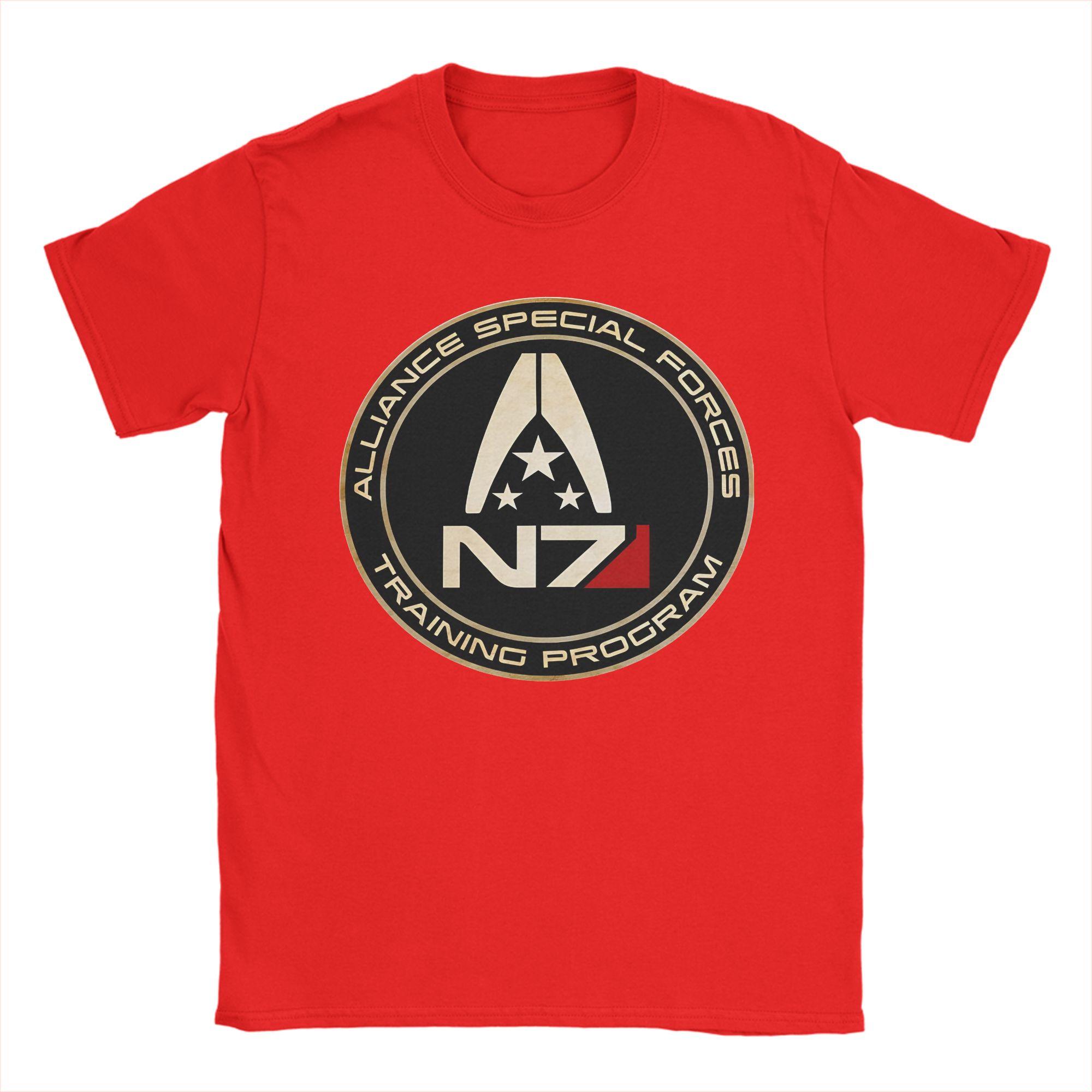 Mass Effect N7 TShirt Summer Vintage TShirts Cotton Leisure Tshirt For Couple Casual Tees S