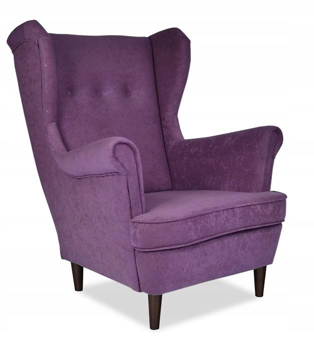 ARI Wing Chair with Footrest, Scandinavian Family Meble, Purple