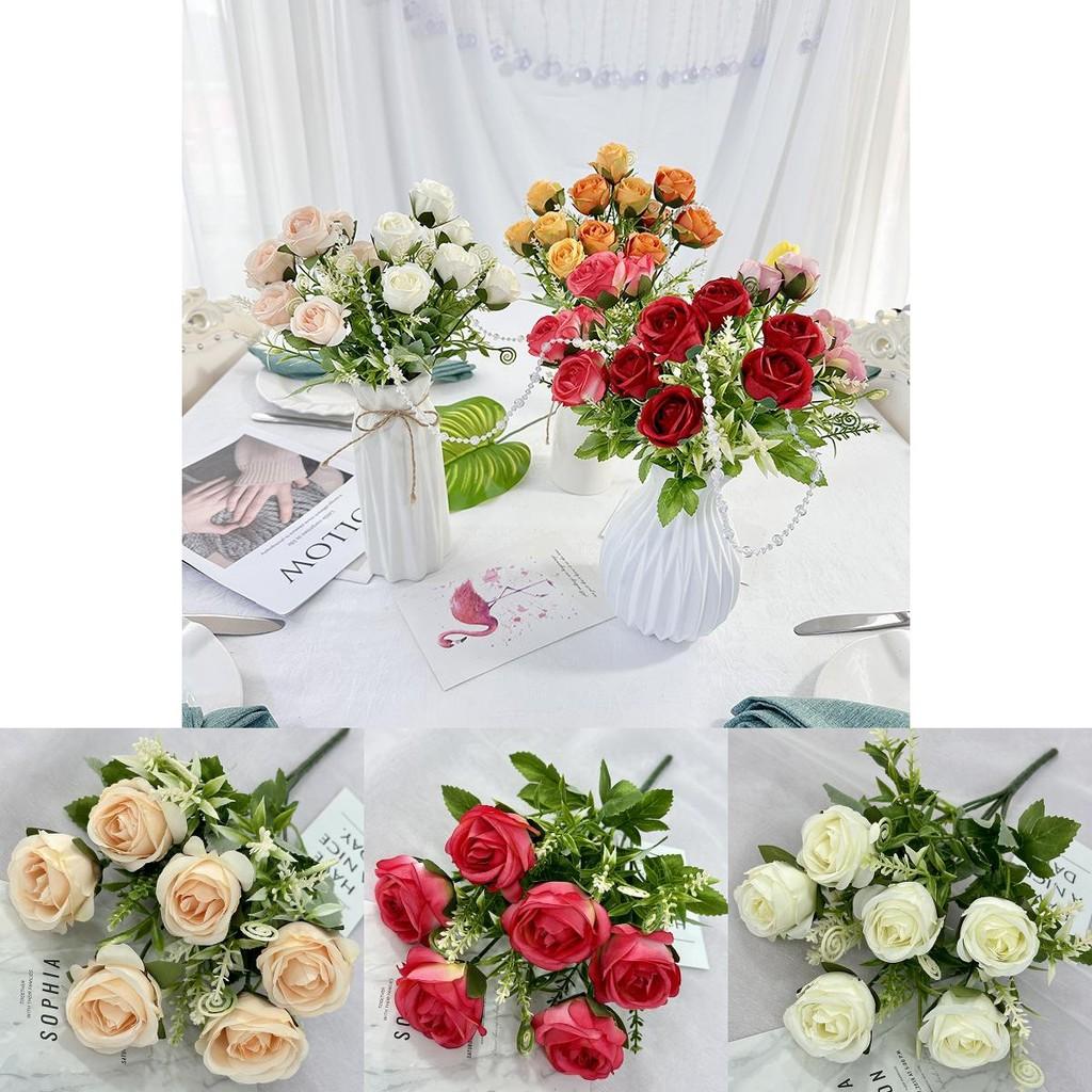 Romantic Rose Wedding Bouquet Artificial Flowers For Bridal Decor And Event Table Arrangements