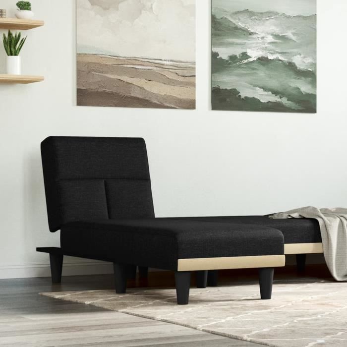VidaXL Chaise longue noir tissu 352815
