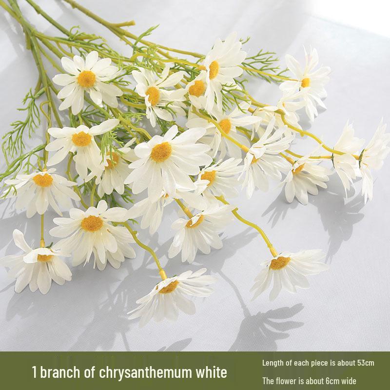 Daisy & Chrysanthemum Artificial Flower Bouquet: 5-Head Chamomile for Wedding, Home, Photography Decor
