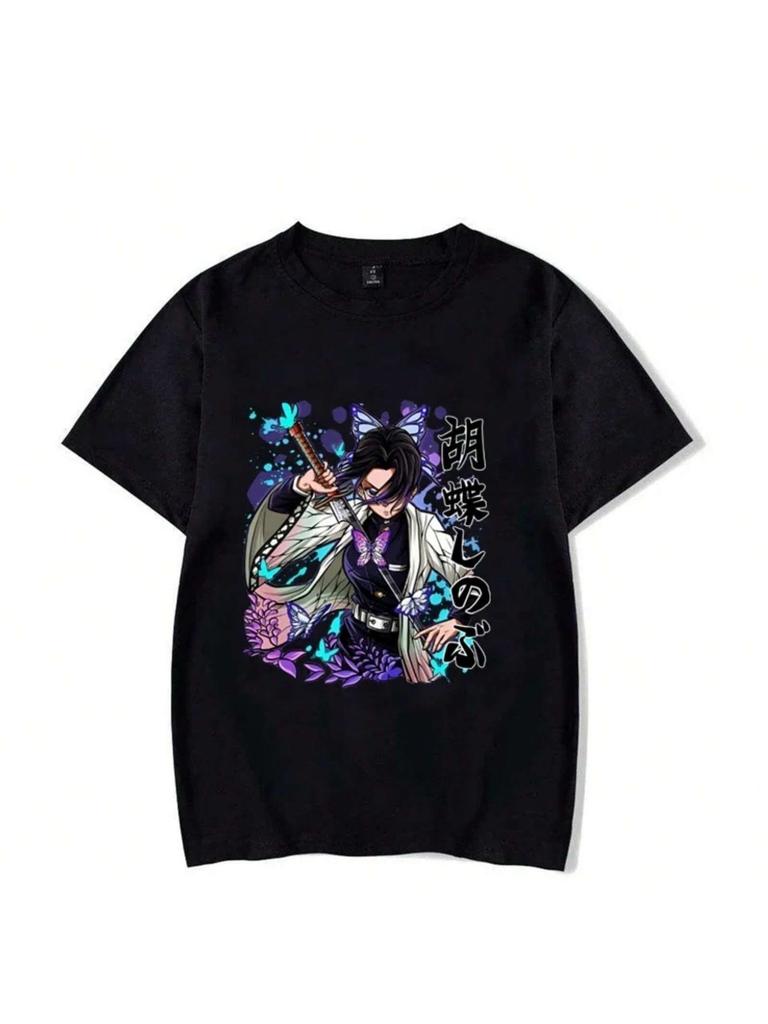 New Fun Kochou Shinobu Printed T-Shirt Summer Anime Graphic T-Shirt Women's Short Sleeve Loose Fashion Top T-Shirt