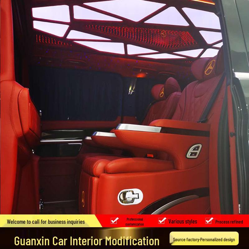 V260L Car Interior Renovation In Red Style