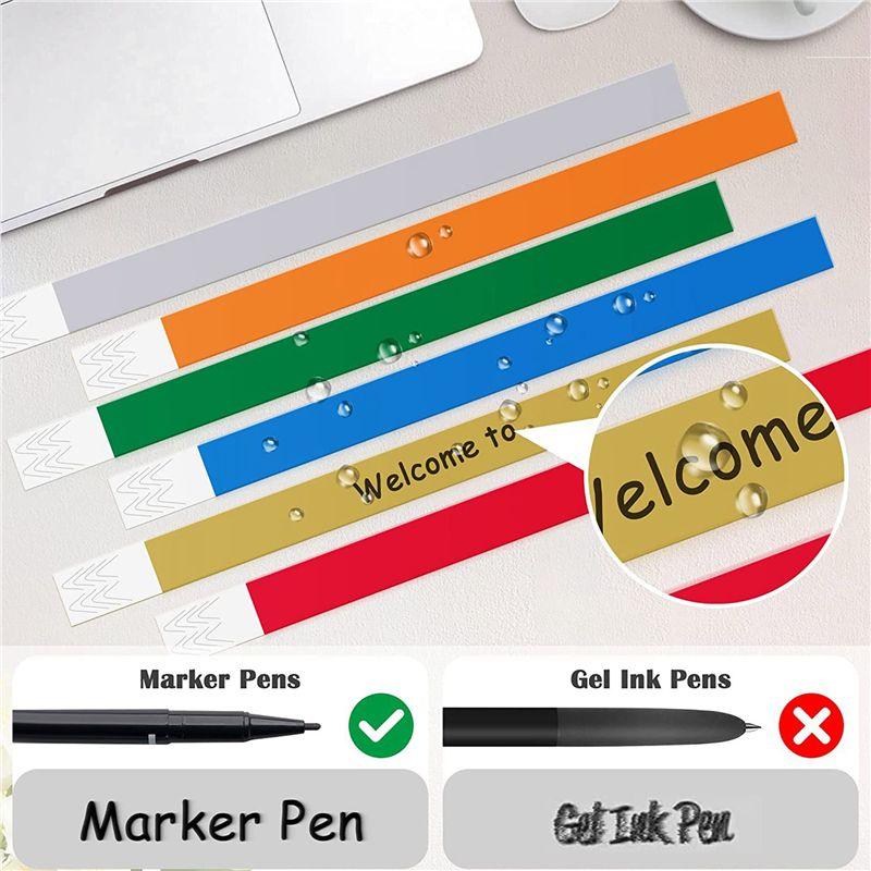 ABJI-3000 PCS Neon Colored Wristbands For Events, Synthetic Paper Waterproof Lightweight Activity Identification Wristbands