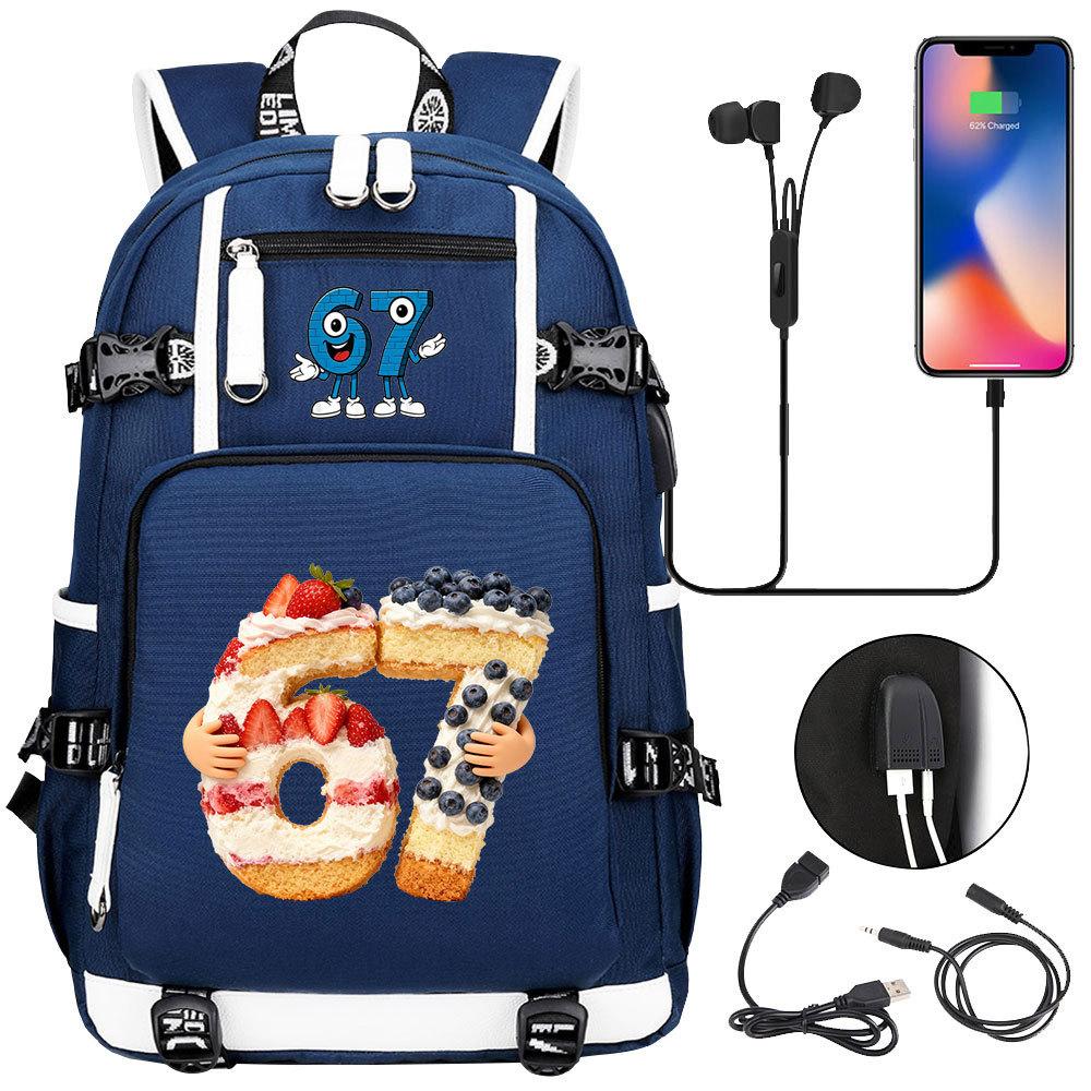 USB Charging Backpack for Teen Students Travel Laptop Daypack 67 Gourmet Style Lightweight Water-Resistant Large Capacity