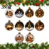 Hängende Weihnachts-Girlanden-Dekorationen Leuchtender Dekorationsball, Beleuchtetes Ornament mit Festlicher Szene, LED Innen-Wohnkulturartikel Baum-Lichterkette,