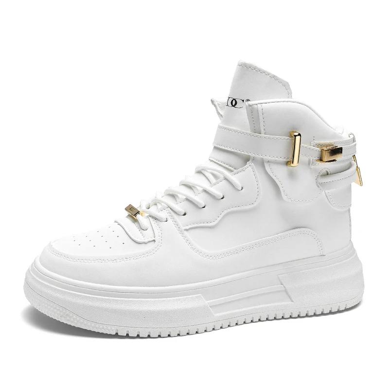 

Новый дизайн мужской обуви для скейтбординга 2025 Весенняя мода Высокие кроссовки Мужские повседневные кроссовки на платформе Удобные мужские белые кроссовки 39