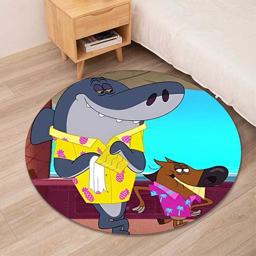 Tappeto Rotondo Stampato Zig & Sharko Tappeto per Sedia Tappeto per Area Tappetini per Ingresso, per Sedia da Ufficio Soggiorno Camera da Letto Cucina.