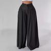 Women's High Waist Pleated Denim Palazzo Pants Wide Leg Jeans with Pockets