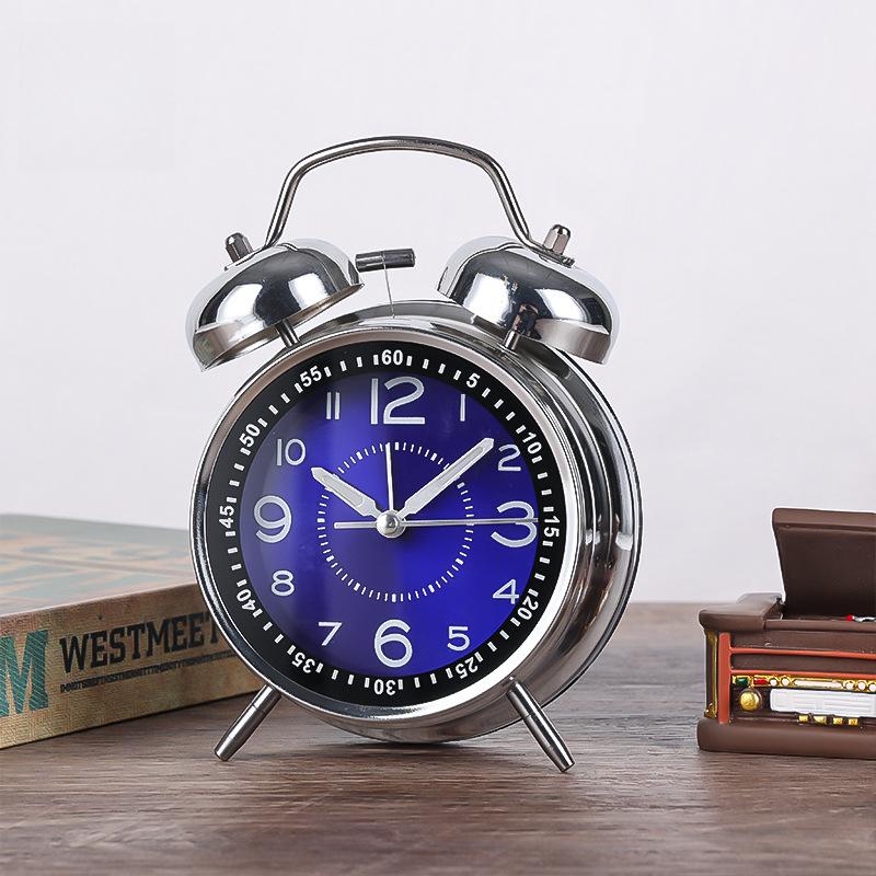 Ceas deșteptător metalic high-end, de dormitor, creativ, luminos, ASDA, cu secundar continuu, ceas deșteptător pentru studenți