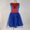 Robe d'été sans manches pour filles Spider-Man bleu avec masque
