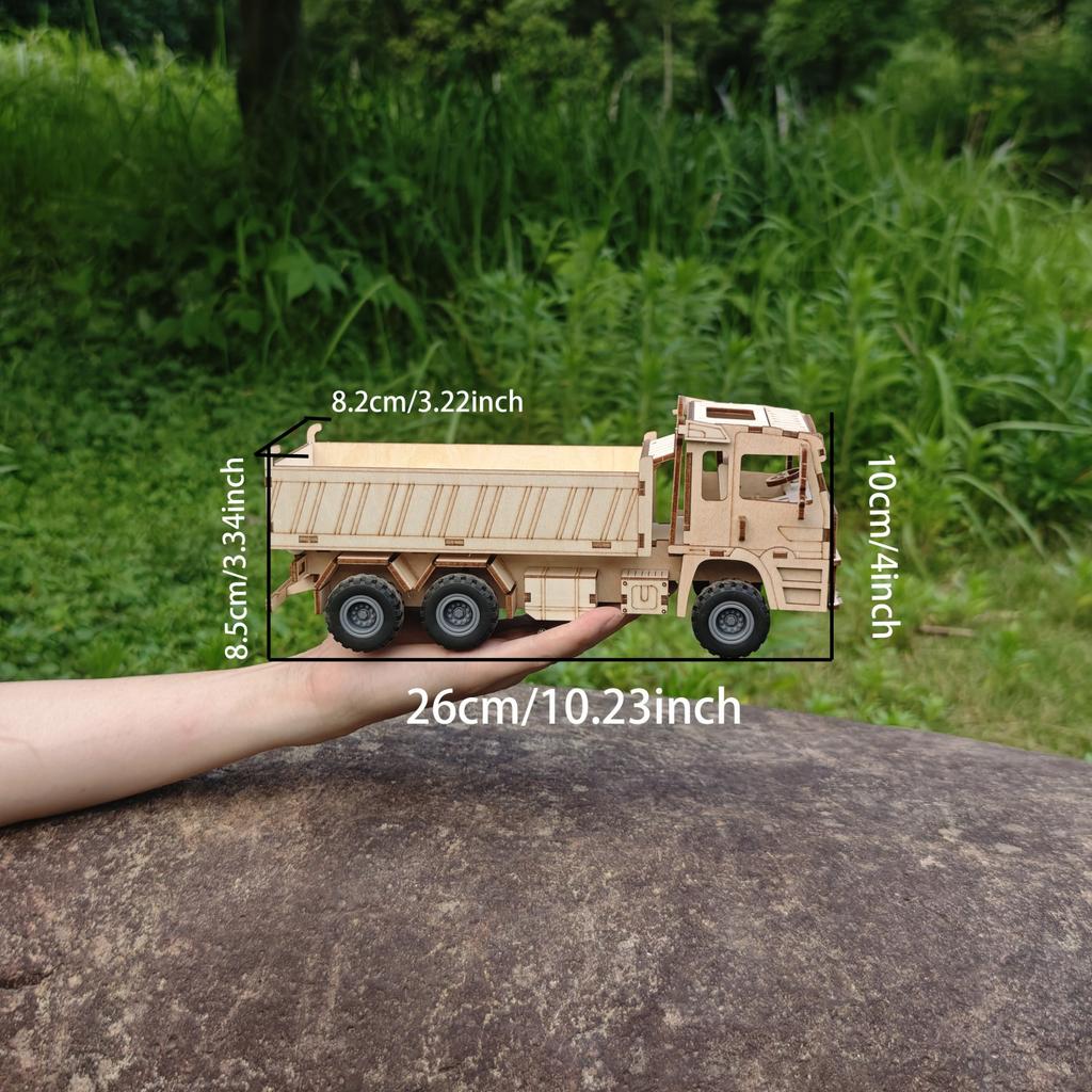 Build Your Own Heavy Truck 3D Wooden Puzzle Model Kit - A Fun And Educational DIY Gift