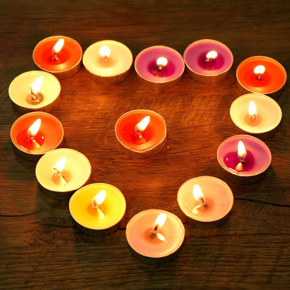 10Pcs Romantic Tea Candle Decorations Smokeless And Odorless Candles Wedding Supplies Romantic Decor Creative Love Candle