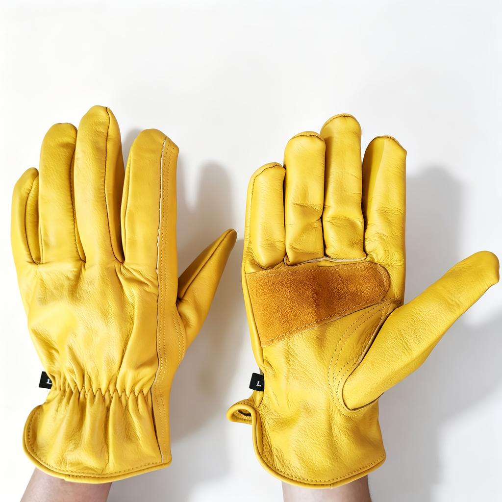 Top-grain Cowhide Leather Gardening Work Gloves Heavy Duty Driver Truck Construction Farm Yard Working Safety Gloves