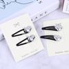 2Pcs/4Pcs Black Hair Clips With Silver Heart - Shaped Decor, Cute Hair Accessories For Women, For Stylish Side Hair Stylin