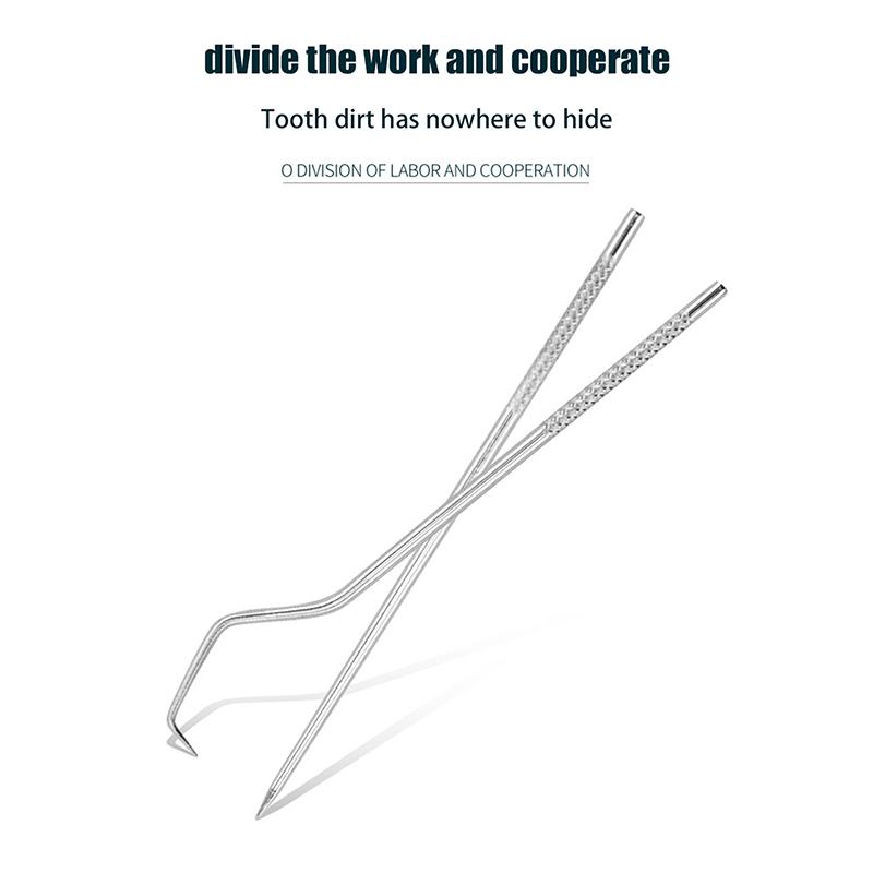 Dental Teeth Pick 7 Pack Stainless Steel Toothpick Kit Dental Tools Tooth Stains Remover Dental Floss Ficks Teeth Cleaning Tools