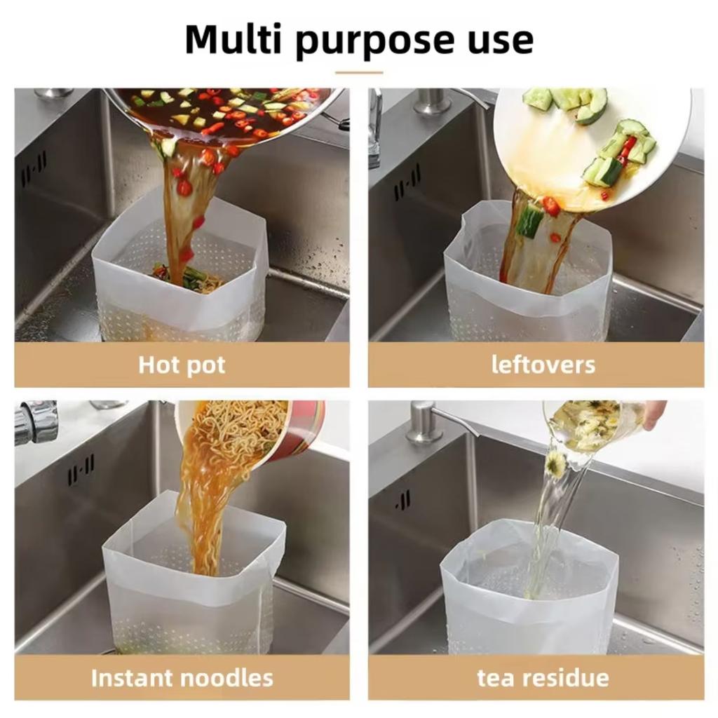 10/30pcs Kitchen Sink Drainage Garbage Bags Disposable Leftover Vegetable Waste Stand-Up Sink Strainer Bag Anti-Clogging Tools