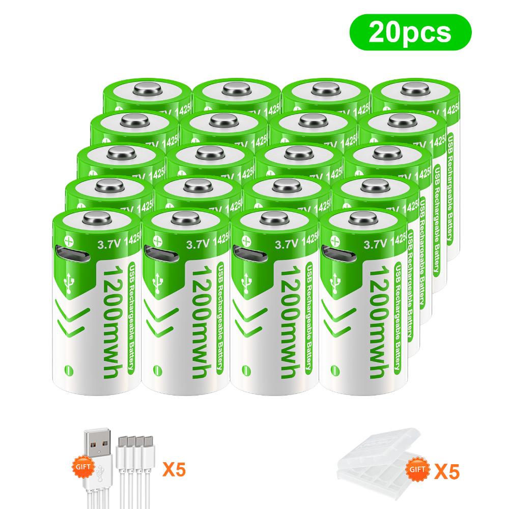 PALO Nauja 14250 įkraunama ličio jonų baterija 1/2AA 3.7V 1200mWh(350 mAh) C tipo įkrovimo ER14250 baterijos
