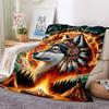 1PC Wolf Spirit Print Blanket, Soft Throw Blanket - Warm & Cozy for Couch, Bed, Office, and Travel Yy250912182