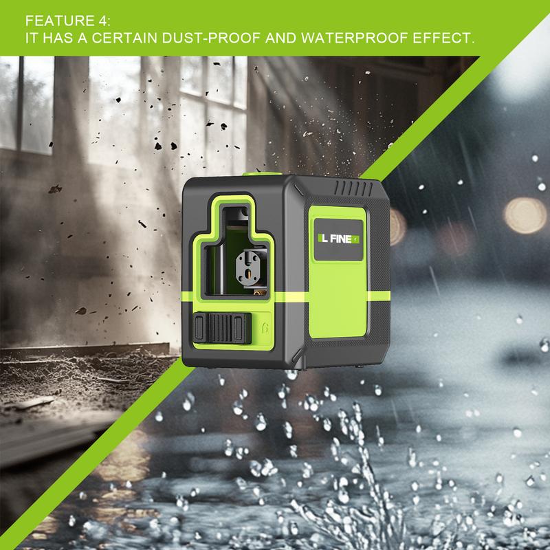 Lfine Laser Level 2 Lines Cross Green Level Laser Horizontal Vertical Nivel Laser Automatic 360°Self-Leveling Laser Level Tools
